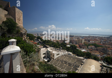 Cagliari, Italy, view from the Castello district of the northern district of Cagliari Stock Photo