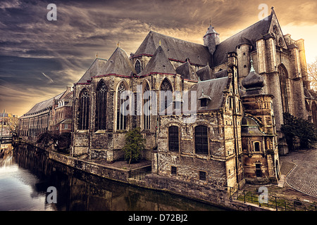 HDR image of Sint-Michielskerk church in Gent, Belgium Stock Photo