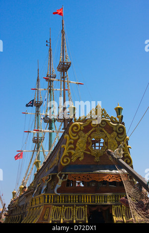 Ornate boat in the port of El Kantaoui, old medina, Sousse, Tunisia Stock Photo