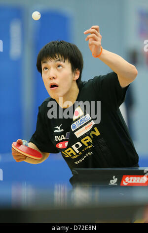 Kenji Matsudaira (JPN), MARCH 27, 2012 - Table Tennis : Kenji Matsudaira of  Japan in action during the LIEBHERR Table Tennis Team World Cup 2012  Championship division group B mens team match