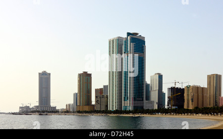 Al Khan Corniche and buildings,Al Khan Lagoon, Al Qasba Area, Sharjah ...