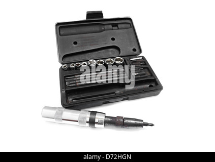 The multi-function of wrench and screw driver tool box. Stock Photo
