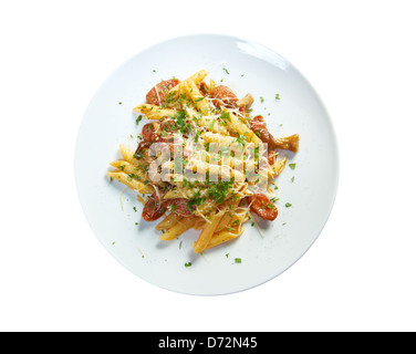 Pasta with sausage and vegetables Stock Photo - Alamy
