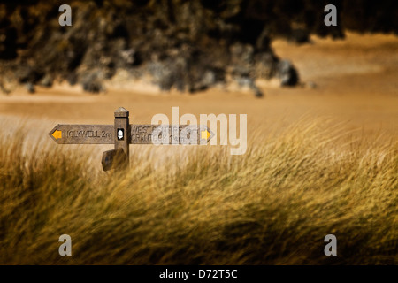 National Trust coastal path sign Stock Photo