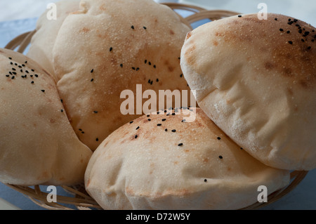 Egypt traditional pita bread in oven conveyor Industry Stock Photo - Alamy