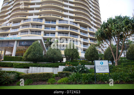 outrigger hotel on the new south wales,queensland border, the border runs through the hotel Stock Photo