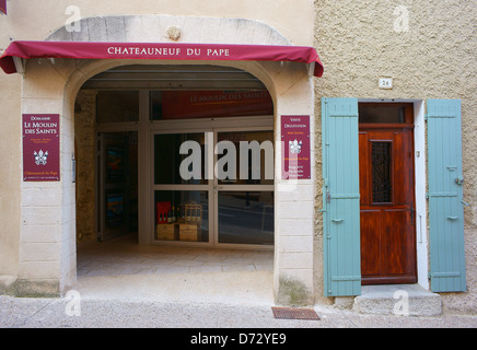 Wine shop cave Chateauneuf du Pape Provence France Stock Photo