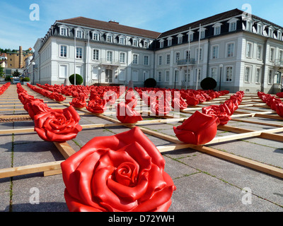 Zweibrücken, Germany, 1000 Roses for Zweibrücken by Ottmar Hoerl before the Amtsgericht Zweibrücken Stock Photo