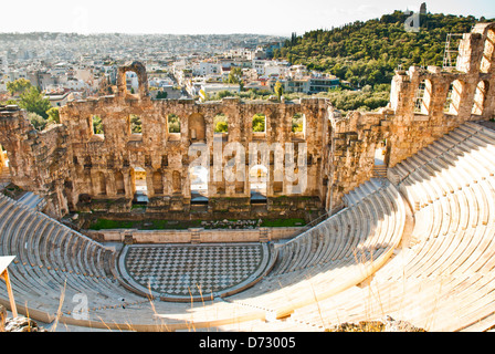 Antique amphitheater  on the Acropole in Greece Stock Photo