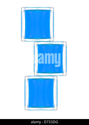 Glass blocks isolated against a white background Stock Photo