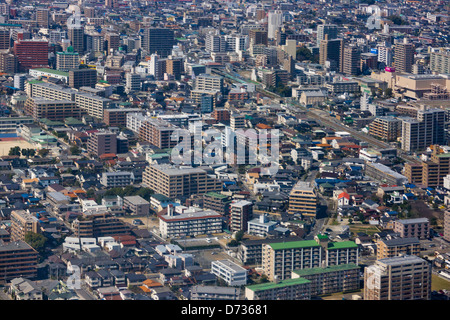 Aerial view of Fukuoka, Japan Stock Photo
