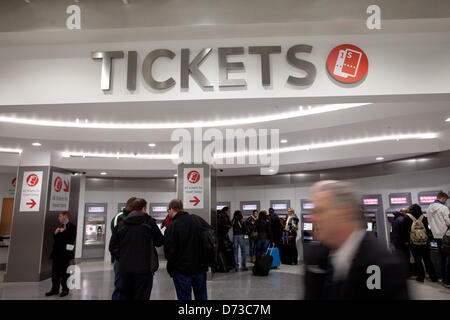 The passenger information concourse at the refurbished New Street station in Birmingham UK Stock Photo