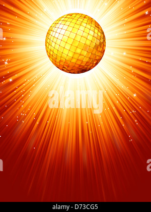 Sparkling orange red disco ball Stock Photo