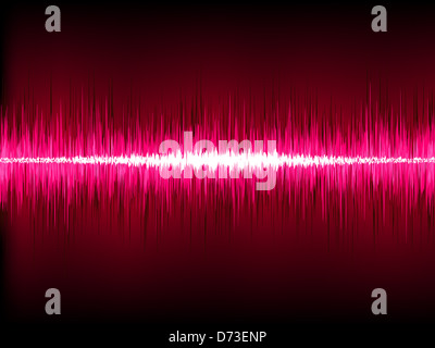 Sound waves oscillating on black background Stock Photo