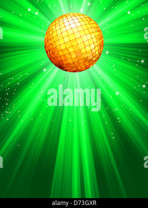 Sparkling green disco ball Stock Photo