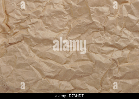 Old brown crumpled paper. May be used as background Stock Photo