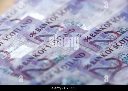 Lots of Scottish paper Currency. Stock Photo