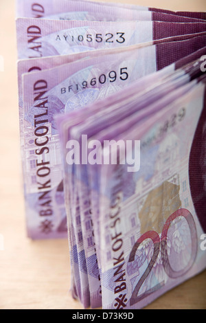 Lots of Scottish paper Currency. Stock Photo
