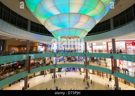 View of busy atrium at  Dubai Mall in United Arab Emirates UAE Stock Photo