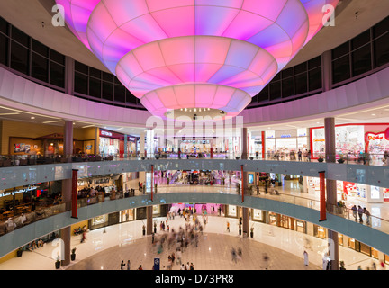 View of busy atrium at Dubai Mall in United Arab Emirates UAE Stock Photo