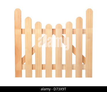 Wooden fence isolated on white with clipping path Stock Photo - Alamy
