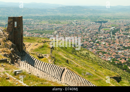 Theatre at Acropolis, Bergama, Anatolia, Turkey Stock Photo