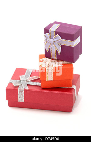 Three gift boxes one on another Stock Photo
