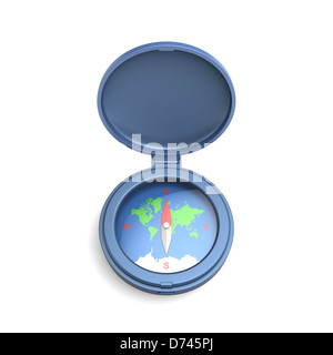 3D model of blue compass on white background Stock Photo - Alamy