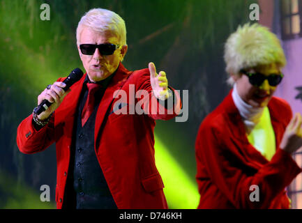 German singer Heino (L) performs on stage of the event Spring Festival 2013 - Show business legends and stars' in Grefrath, Germany, 28 April 2013. Photo: HORST OSSINGER Stock Photo