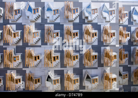 Detail of the windows of the Scottish Parliament. Stock Photo