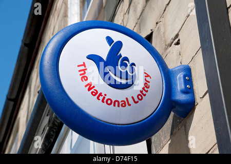 Close up of The National Lottery Lotto sign signs signage England UK United Kingdom GB Great Britain Stock Photo