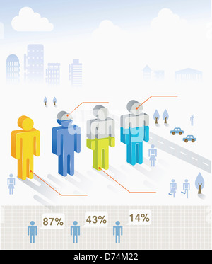 graph template design featuring human icon Stock Photo - Alamy