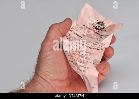 A screwed up National Lottery (UK) ticket Stock Photo