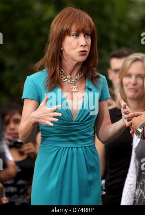 Kathy Griffin films an appearance for the entertainment television news