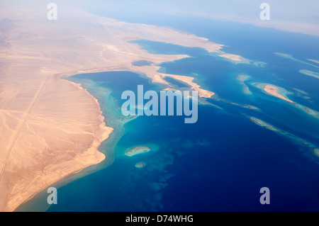 Aerophotography Red Sea, Egypt, Africa Stock Photo