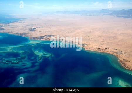 Aerophotography Red Sea, Egypt, Africa Stock Photo