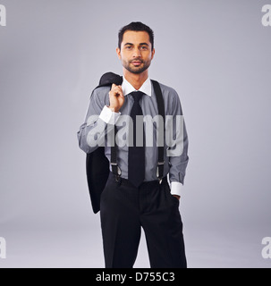 Portrait of a young and handsome executive isolated in copyspace Stock Photo