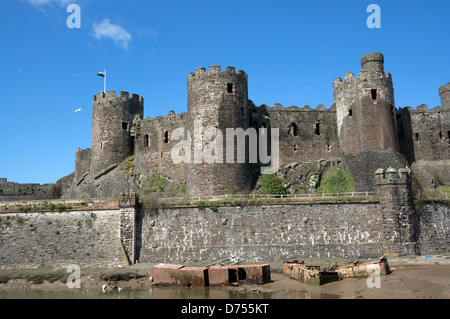 conwy castle gwynedd wales uk Stock Photo