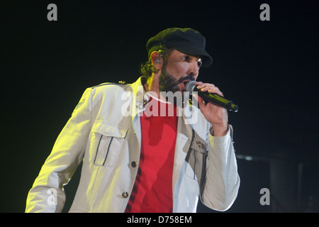 Juan Luis Guerra perfoming on his tour A Son de Guerra held at the Coliseo De Puerto Rico Hato Rey, Puerto Rico - 13.08.11 Stock Photo