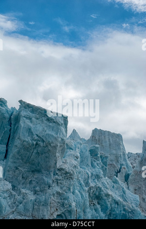 Face of the 14 July Glacier, Krossfjord, Spitsbergen, Svalbard Archipelago, Norway Stock Photo