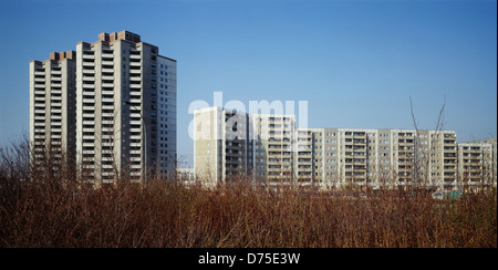 Berlin, Germany, prefabricated housing in the Marzahn Promenade Stock Photo