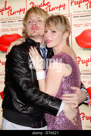 Jeffrey Carlson and Angelica Page Opening Night after party for their Off-Broadway comedy 'Psycho Therapy' held at Sushi Samba. Stock Photo