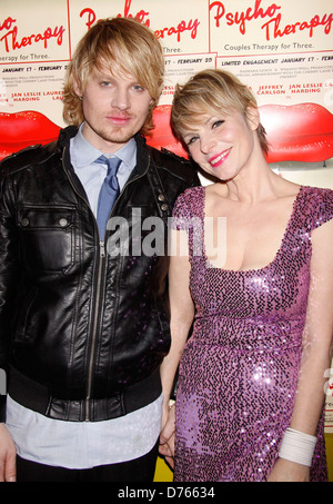 Jeffrey Carlson and Angelica Page Opening Night after party for their Off-Broadway comedy 'Psycho Therapy' held at Sushi Samba. Stock Photo