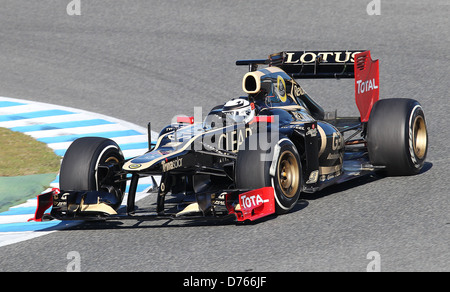 Kimi RAIKKONEN, FINLAND, LOTUS-Renault F1 F1 - Formula One - Test Run - Jerez Jerez, Spain - 07.02.12 Stock Photo