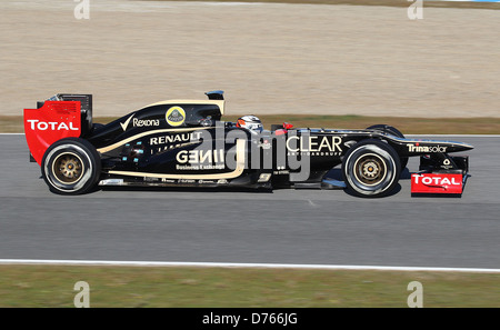 Kimi RAIKKONEN, FINLAND, LOTUS-Renault F1 F1 - Formula One - Test Run - Jerez Jerez, Spain - 07.02.12 Stock Photo