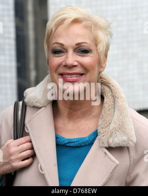 Denise Welch, who announced she had separated from her husband on Monday's (06Feb12) Loose Women, leaving the ITV studios Stock Photo