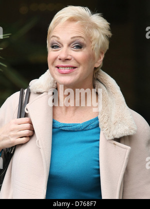 Denise Welch, who announced she had separated from her husband on Monday's (06Feb12) Loose Women, leaving the ITV studios Stock Photo