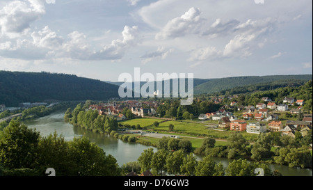 panoramic scenery around a city named 'Wertheim am Main' in Southern Germany at summer time Stock Photo