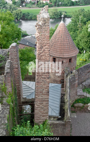 high angle detail of the Wertheim Castle in Southern Germany Stock Photo