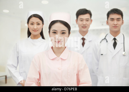 Portrait of Four Healthcare workers, China Stock Photo